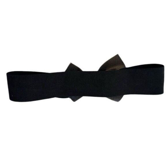 ASOS black stretch belt wirh rhinestone bow SIZES S-L SMALL-LARGE - Picture 2 of 3